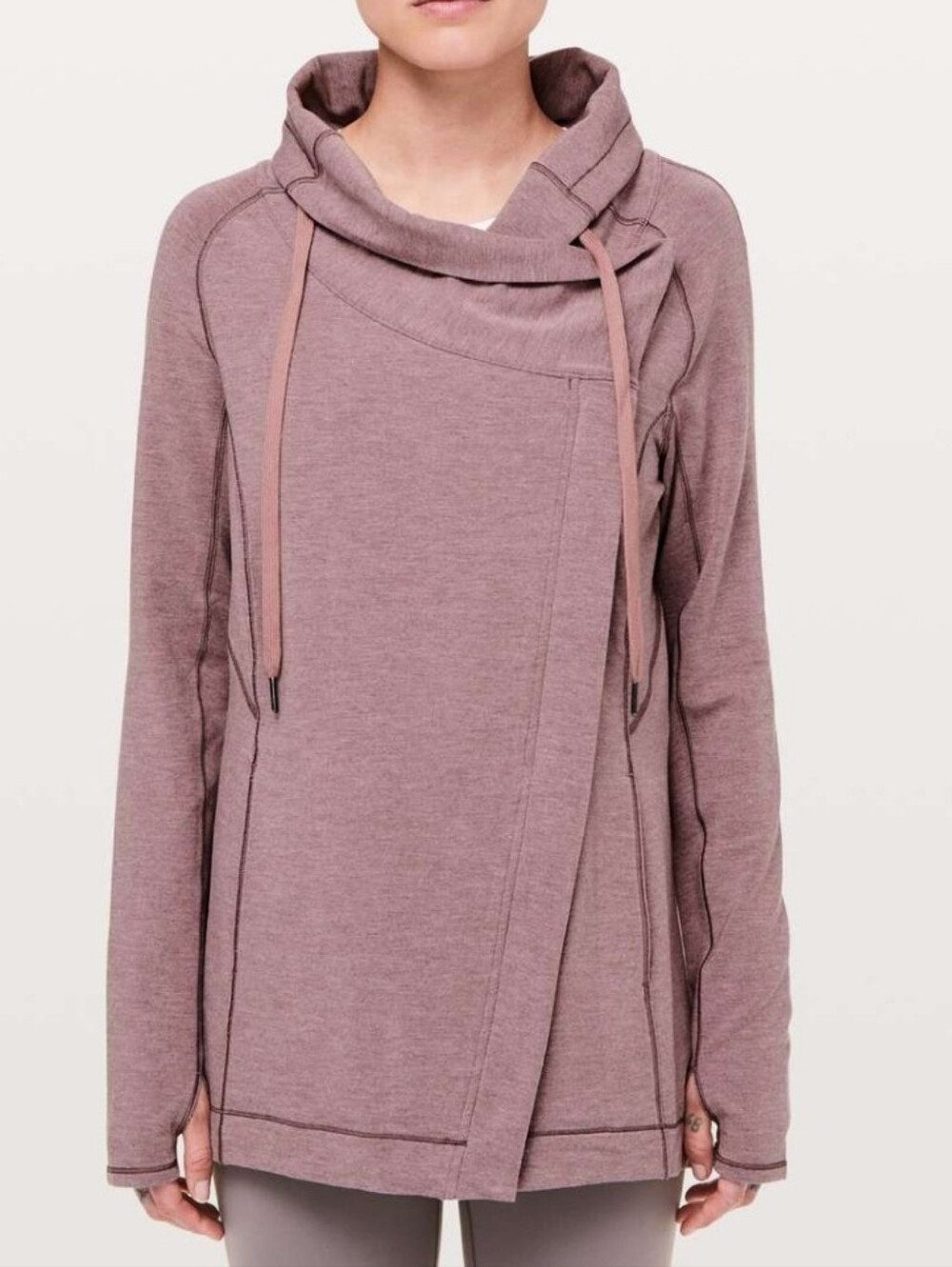 lululemon athletica Coast Easy Wrap Sweater In Heathered Misty Merlot